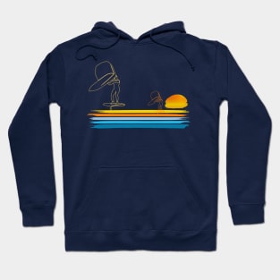 Wing foil surfers racing line art graphic Hoodie